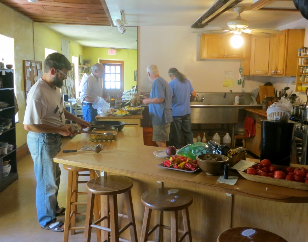 Men cooking lunch